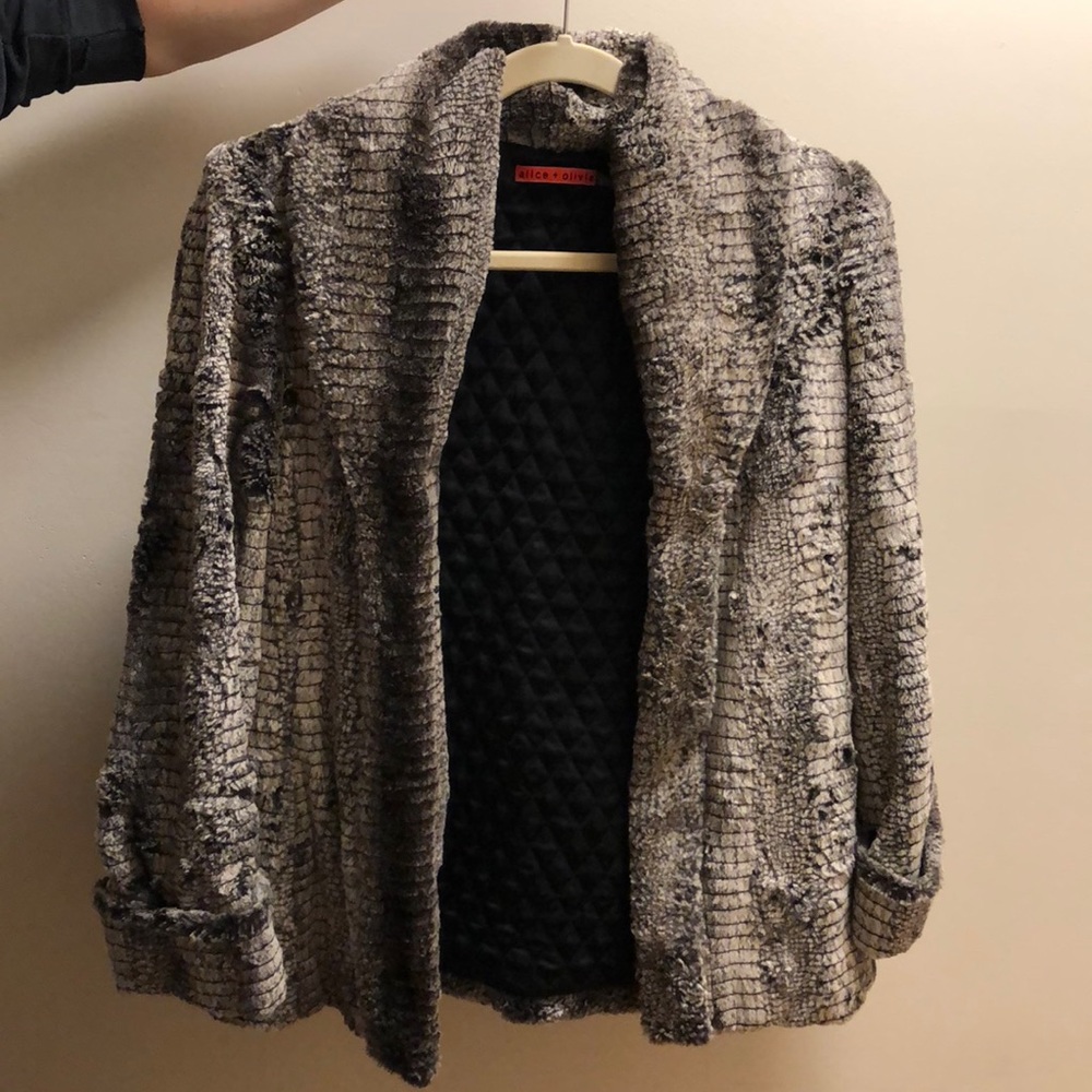 Alice and Olivia Leana Faux Fur Jacket
